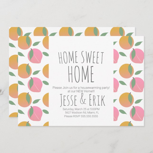Modern Sweet Fruits Housewarming Party Invitation (Front/Back)