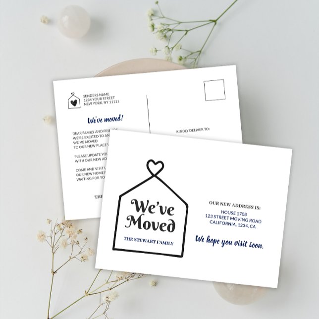Modern Sweet Home We've Moved New Address Postcard (Modern Sweet Home We've Moved New Address Postcard)