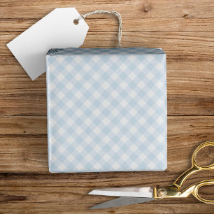 Modern + Sweet Light Blue Gingham Wrapping Paper