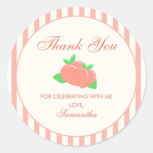 Modern Sweet Little Peach Baby Shower Classic Round Sticker