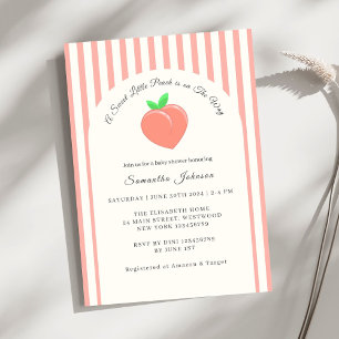 Modern Sweet Little Peach Baby Shower Invitation