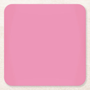 Modern Sweet Pink Customisable Square Paper Coaster