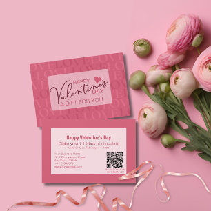 Modern Sweet Pink Love Valentine's Day Gift Card