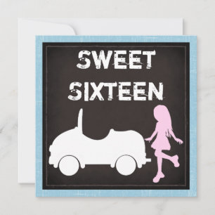 Modern Sweet Sixteen Birthday Invitation