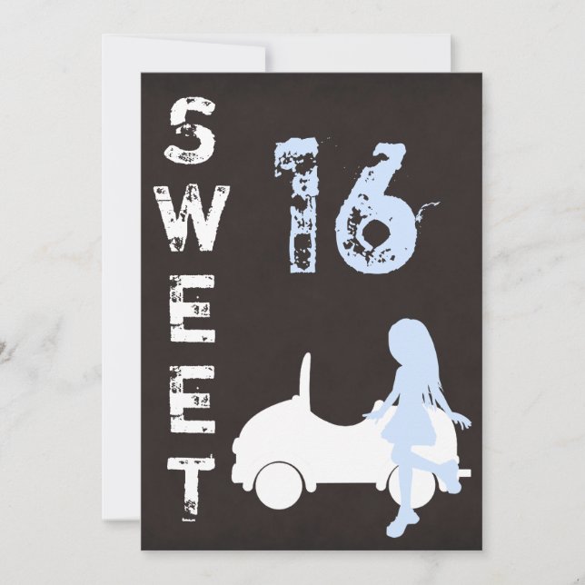 Modern Sweet Sixteen Birthday Invitation (Front)