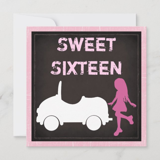 Modern Sweet Sixteen Birthday Invitation (Front)