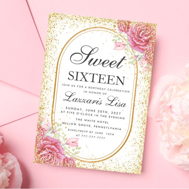 Modern Sweet Sixteen Surprise birthday party Invitation (Creator Uploaded)