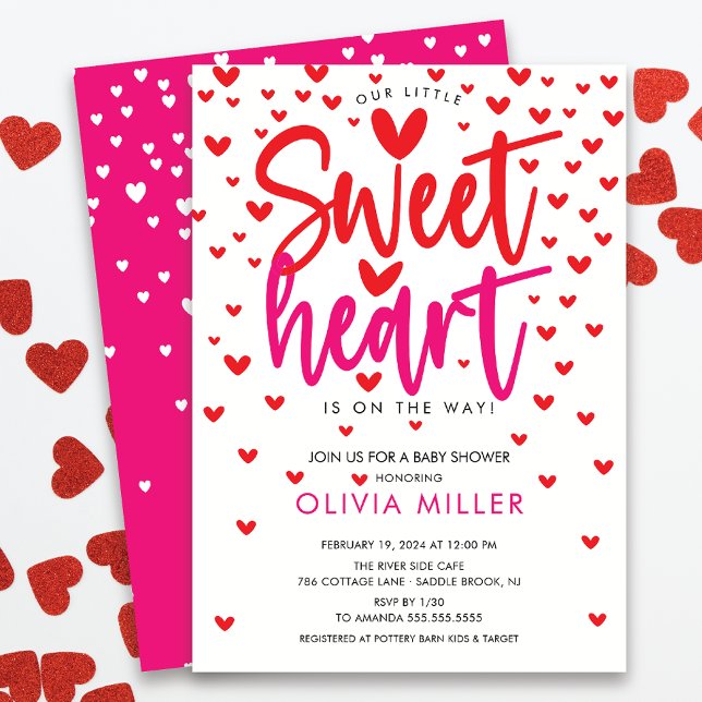 Modern Sweetheart Baby Shower Invitation (Creator Uploaded)