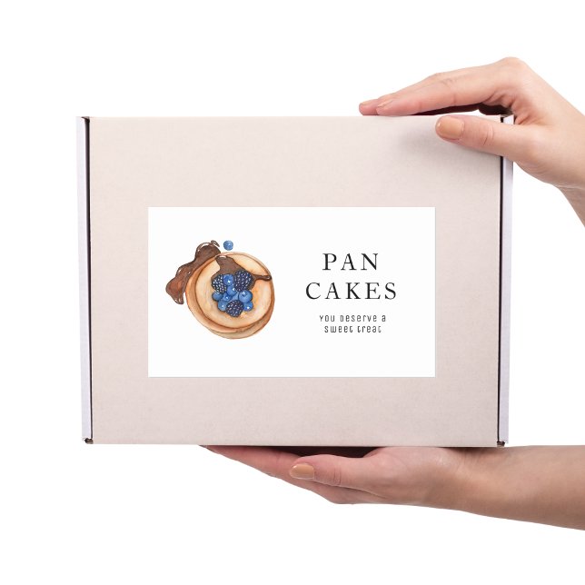 Modern Sweets Pancake Bakery Professional Business Rectangular Sticker (Creator Uploaded)