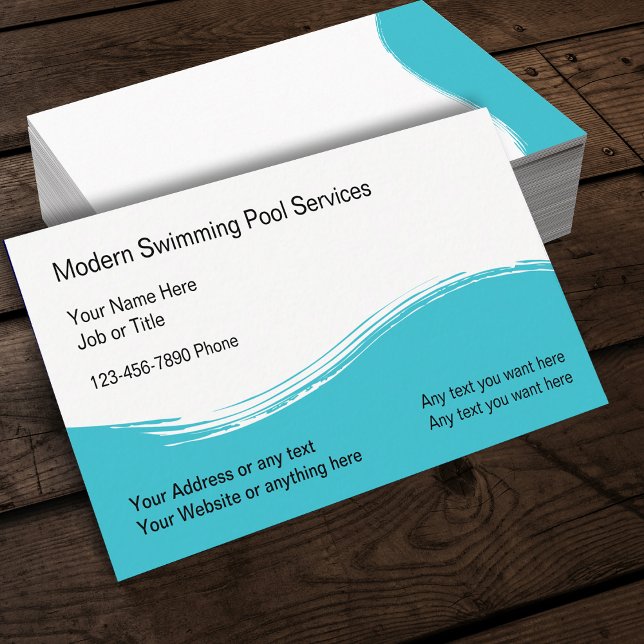 Modern Swimming Pool Service Business Card (Creator Uploaded)