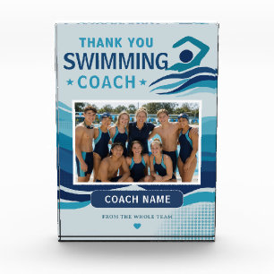 Modern Swimming Team Photo Coach Block