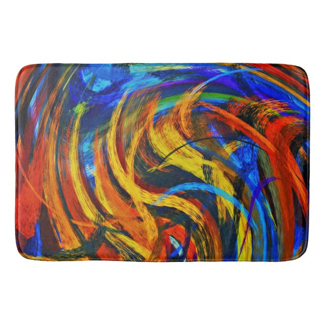 Modern Swirl Abstract Art #11 Bath Mat (Front)