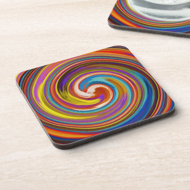 Modern Swirl Abstract Art #15 Coaster (Left Side)