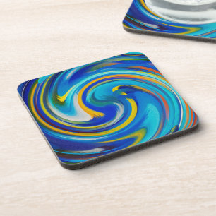 Modern Swirl Abstract Art #16 Coaster