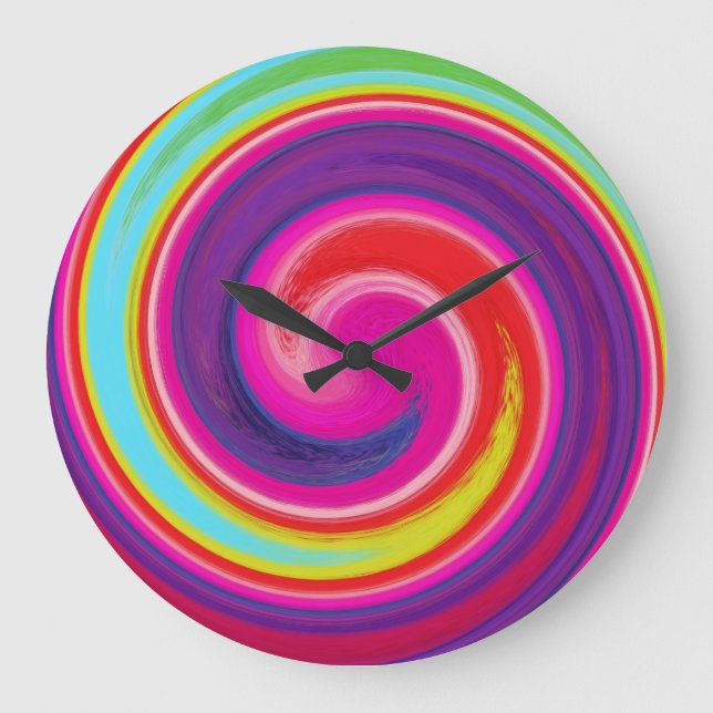 Modern Swirl Abstract Art #18 Large Clock (Front)