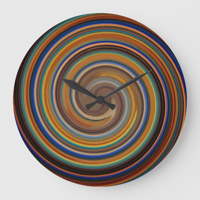 Modern Swirl Abstract Art #23 Large Clock (Front)