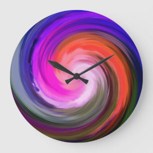 Modern Swirl Abstract Art #34 Large Clock