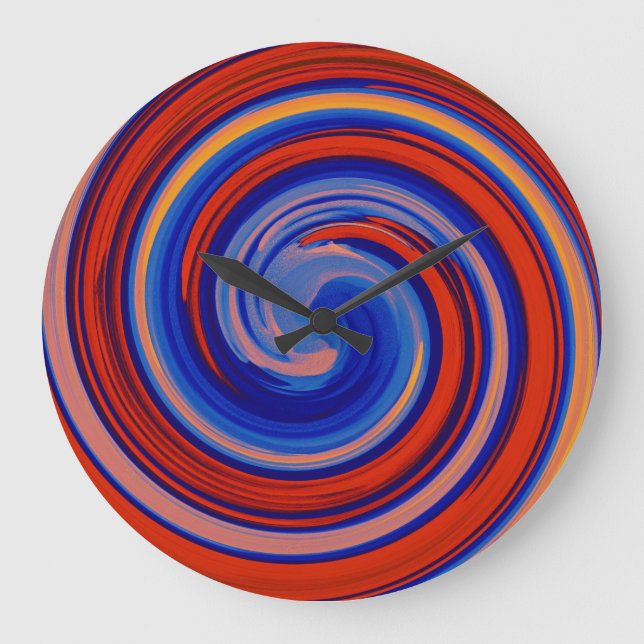 Modern Swirl Abstract Art #39 Large Clock (Front)