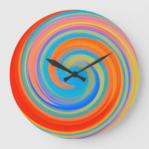 Modern Swirl Abstract Art #42 Large Clock