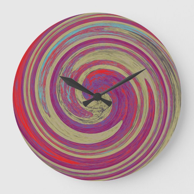 Modern Swirl Abstract Art #43 Large Clock (Front)