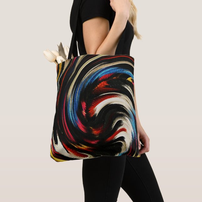 Modern Swirl Abstract Art Tote Bag (Close Up)