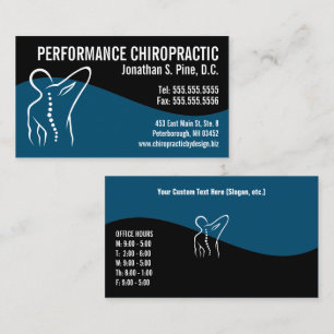 Modern Swirl Back Spine Logo Chiropractor Business Card