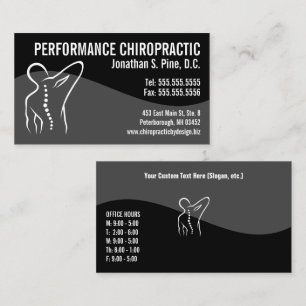 Modern Swirl Back Spine Logo Chiropractor Business Card
