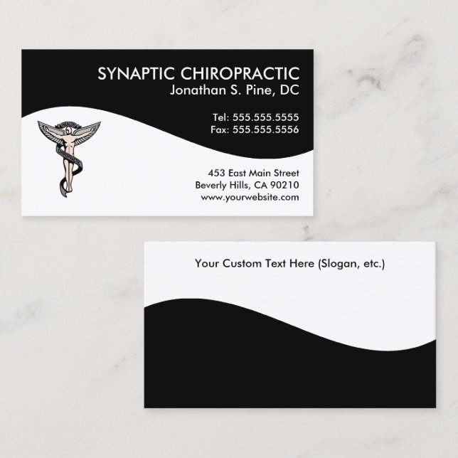 Modern Swirl Chiropractic Business Cards (Front/Back)