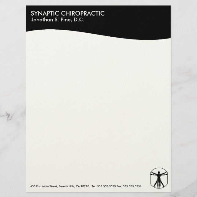 Modern Swirl Chiropractic Letterhead Design (Front)