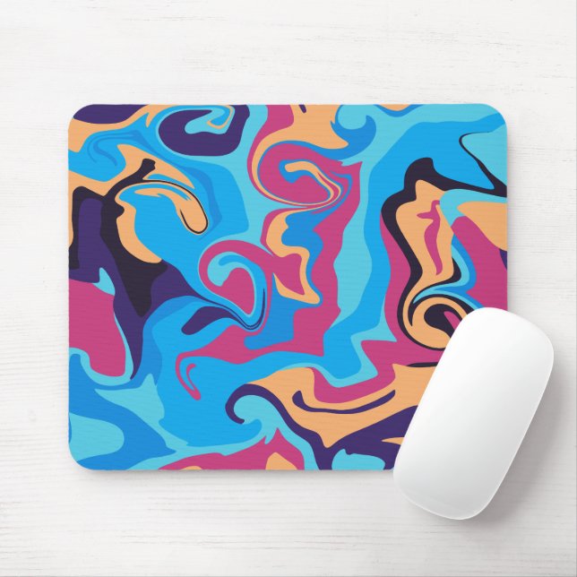 Modern Swirl Mouse Pad (With Mouse)