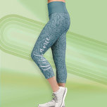 Modern swirl Pattern Script Name - deep blue Capri Leggings<br><div class="desc">Blue-Grey and White - A girly and feminine design with a marble swirl pattern. This subtle design has a modern look. If your art still needs to be adjusted, click on the Customise This button. This will take you to a design area where you can move things around and even...</div>