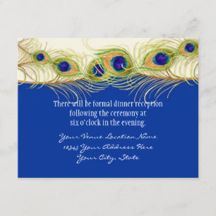 Modern Swirl Peacock Feathers Monogram Monogrammed Enclosure Card