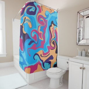 Modern Swirl Shower Curtain