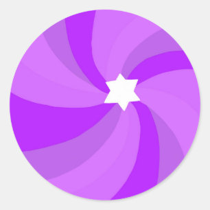 Modern Swirl Star of David Bar Bar Mitzvah Custom Classic Round Sticker