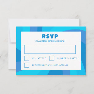 Modern Swirl Star of David Custom Bar Bat Mitzvah RSVP Card