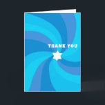 Modern Swirl Star of David Custom Bar Bat Mitzvah Thank You Card<br><div class="desc">Perfect thank you card to send after a bat mitzvah, bar mitzvah or other Jewish celebration! Hand made art for you. FULLY CUSTOMIZABLE! Click on “Personalise” above to edit the text. Click "edit using design tool" to adjust the fonts, colours and placements and to add an inside design if you...</div>