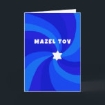 Modern Swirl Star of David MAZEL TOV Bar Mitzvah Card<br><div class="desc">Perfect congratulations card to send a bat mitzvah, bar mitzvah, wedding or other Jewish celebration! Hand made art for you. FULLY CUSTOMIZABLE! Click on “Personalise” above to edit the text. Click "edit using design tool" to adjust the fonts, colours and placements. Design is also available as digital download to send...</div>