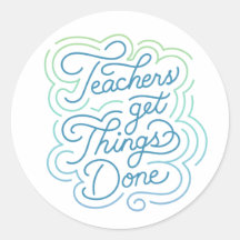 Modern Swirl Teachers Get Things Done Sticker