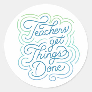 Modern Swirl Teachers Get Things Done Sticker