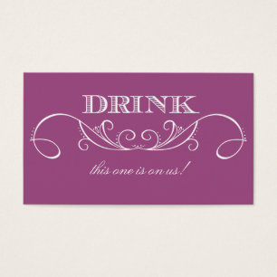 Modern Swirl Wedding Drink Ticket