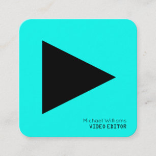Modern symbolic play button triangle square business card