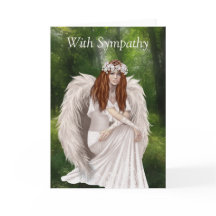 Modern Sympathy card with beautiful angel