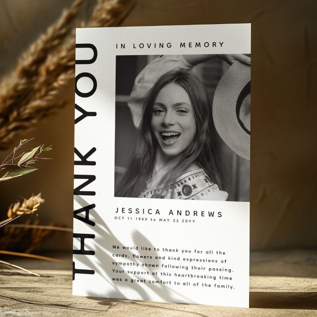 Modern Sympathy Photo Thank You (Creator Uploaded)