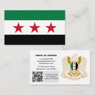 Modern Syria, Business Card, Syrian Flag QR Code Card