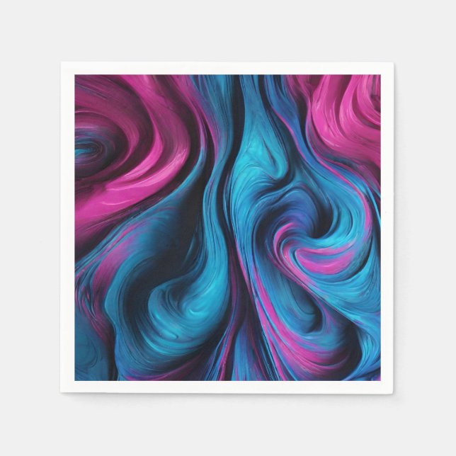 Modern Table Decor-Blue and Pink- Napkin (Front)