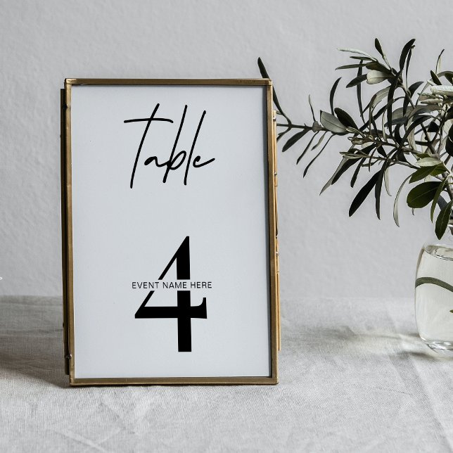 Modern Table Number Black & White Award Ceremony (Creator Uploaded)