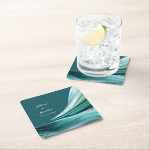 Modern Table Supplies-Emerald Green- Square Paper Coaster