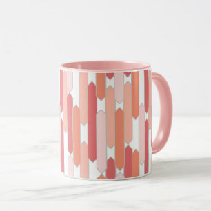 Modern Tabs, Pink, Peach and Coral Mug