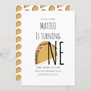 Modern Taco First Birthday One Pattern Invitation