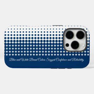 Modern Tagline Script Blue White Half Tone iPhone 16 Pro Case